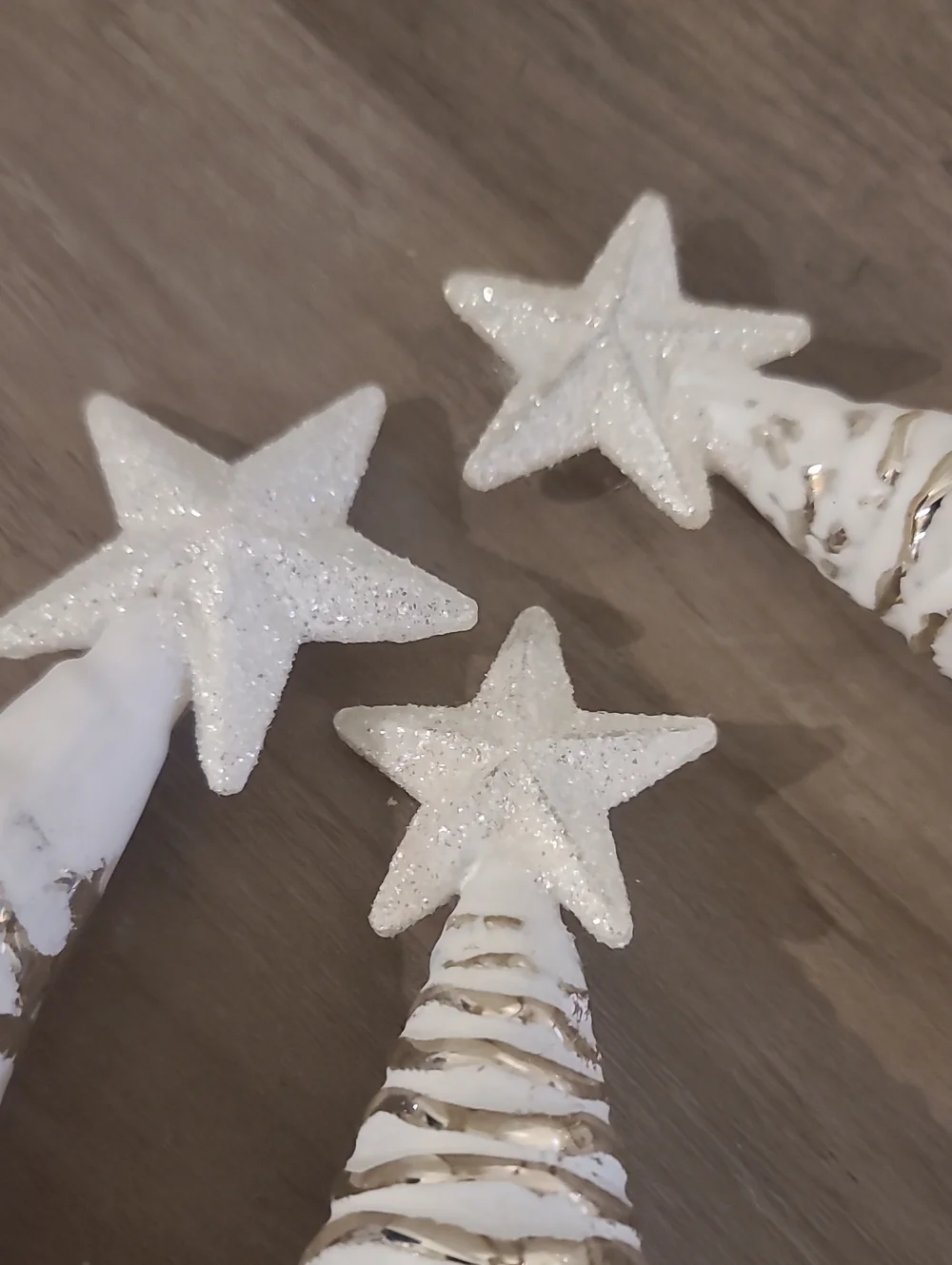 White Glitter Spiral Cone Holiday Tree Set - Home Holiday Decor(glass)